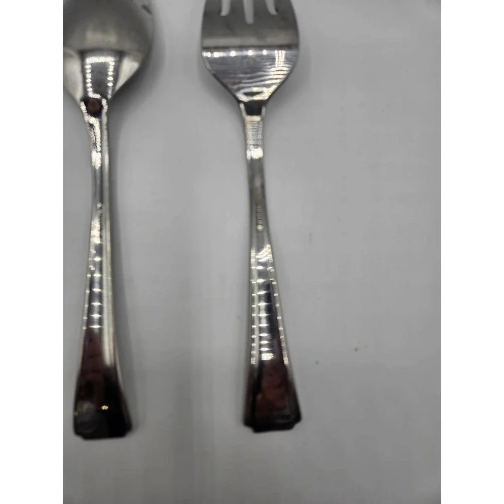 ONEIDA Satin Bristol Everdale Stainless Flatware Serving Spoons Serving Fork (3)